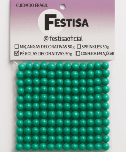 Pérola Decorativa Glow - Turquesa 50g