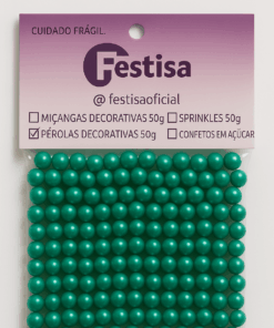 Pérola Decorativa Glow - Verde Bandeira 50g