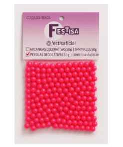 Pérola Decorativa Glow - Rosa 50g