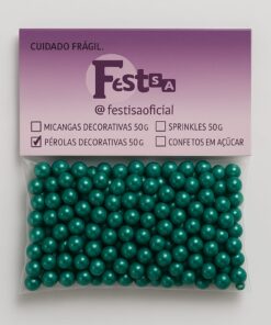 Pérola Decorativa Glow - Verde Bandeira 50g