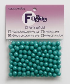 Pérola Decorativa Glow - Turquesa 50g