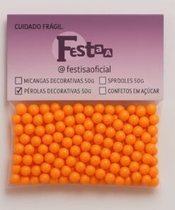 Pérola Decorativa Glow - Laranja 50g