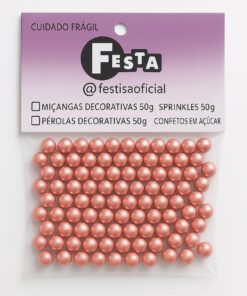Pérola Decorativa Glow - Rosê 50g