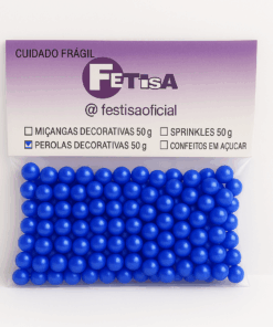 Pérola Decorativa Glow - Azul Caneta 50g