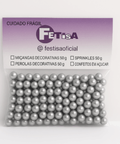 Pérola Decorativa Glow - Prata 50g