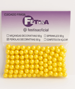 Pérola Decorativa Glow - Dourado 50g