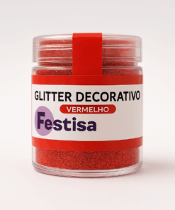 Glitter Decorativo Festisa - Vermelho 5g
