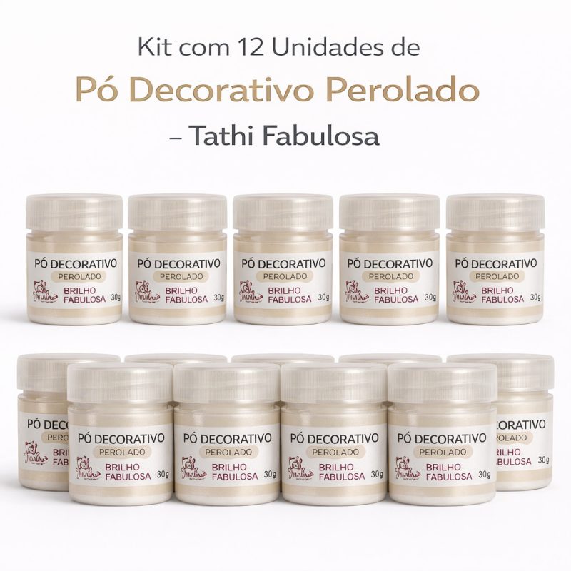 Kit com 12 unidades de Pó Decorativo Perolado Tathi Fabulosa